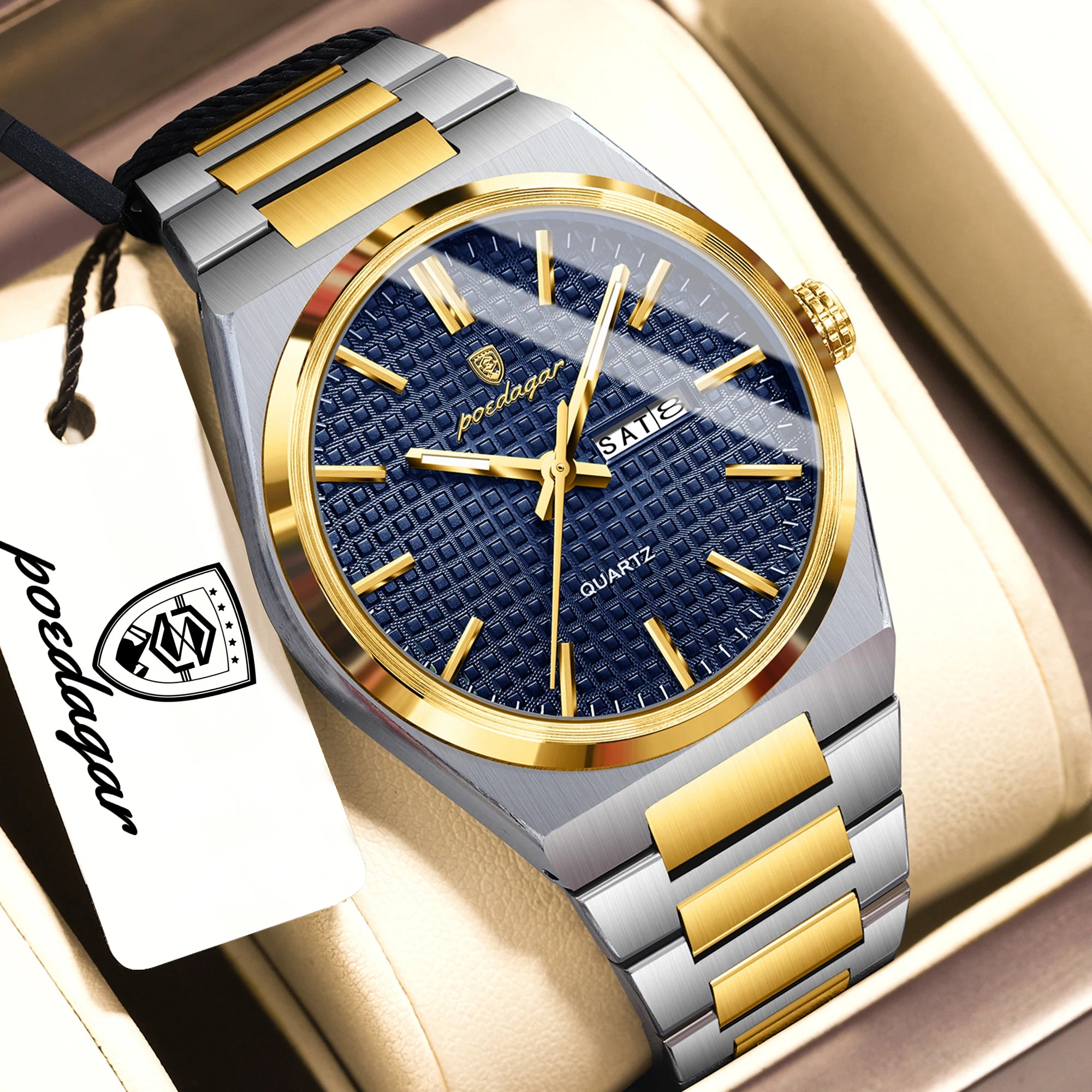 Poedagar Top Original Quartz Men Clock Waterproof