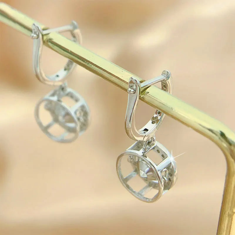 White Gold Plated 0.5/1CT Moissanite Drop Earring for