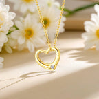 Pendentif Moissanite en forme de cœur, Or 14K, Léger