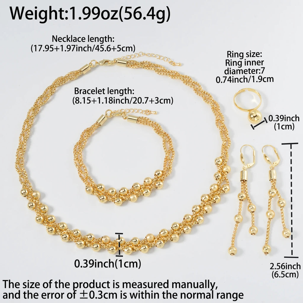 Pearl Pendant 4pcs Jewelry Set Colorful Beads Necklace