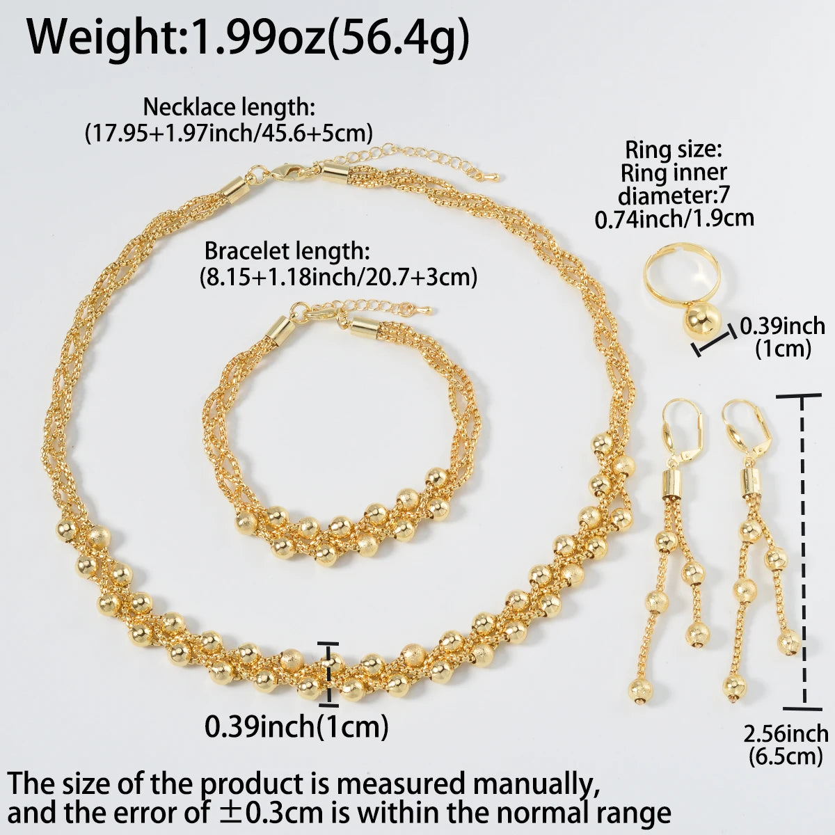 Pearl Pendant 4pcs Jewelry Set Colorful Beads Necklace