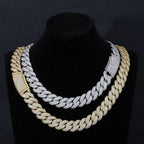 Hhiok Thick 18mm Wide Inlaid Zircon Iced Cuban