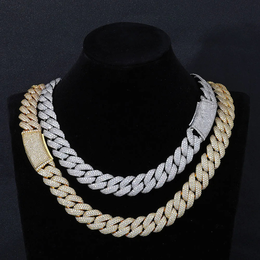 Hhiok Thick 18mm Wide Inlaid Zircon Iced Cuban