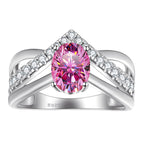 Real 1.5ct Pink Moissanite Wide Ring for Women