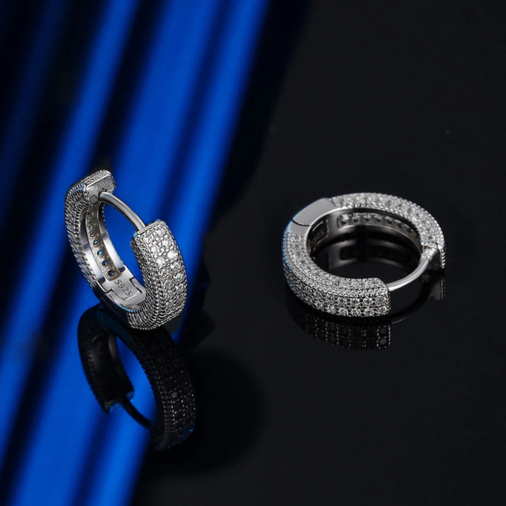 D Color Full Moissanite Hoop Earrings For Women.