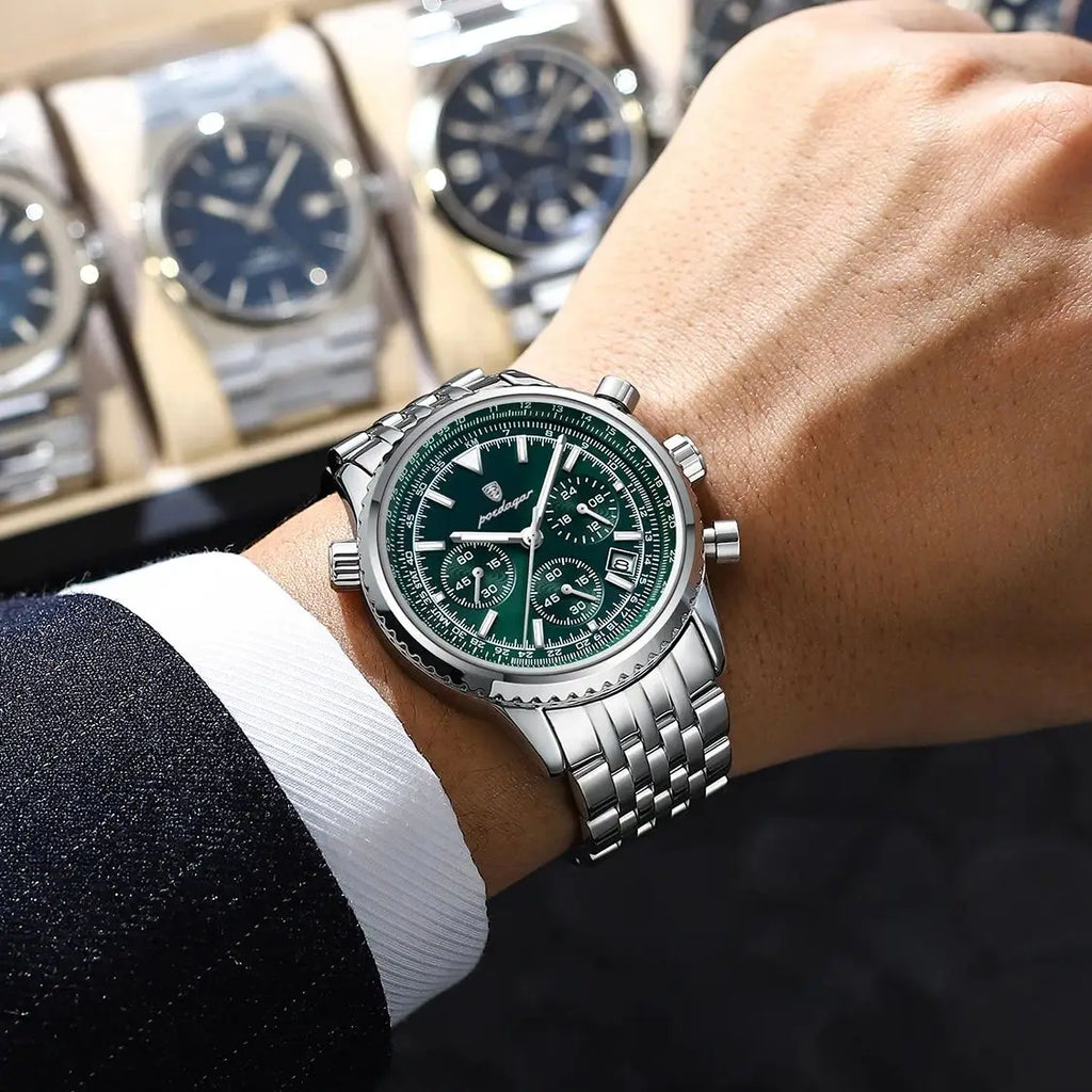 POEDAGAR Luxury Watches For Man Date Chronograph