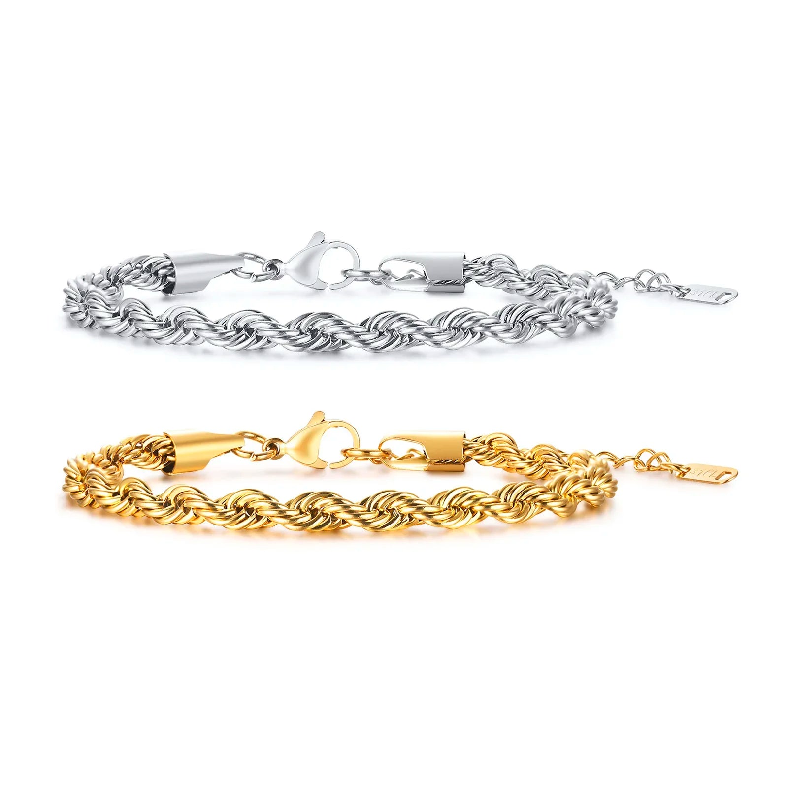 2-5MM Stainless Steel Rope Bracelets for Boys,Adju