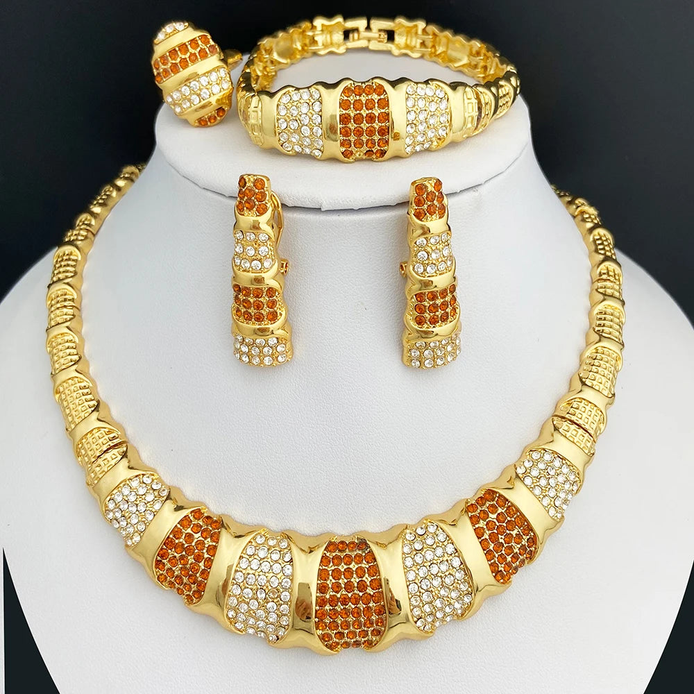 Dubai Jewelry Set For Women 18K Gold Plated Luxury.