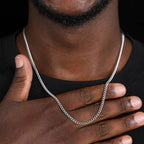 3mm Men's Cuban Chain Necklace Simple Stainless Steel - 40cm / 3mm / Silver|United States, 50cm / 3mm / Silver|United States, 60cm / 3mm / Silver|United States