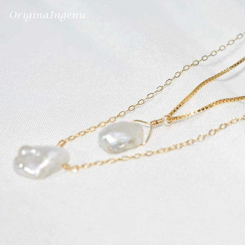 Natural Baroque Pearl Necklace Handmade Jewelry