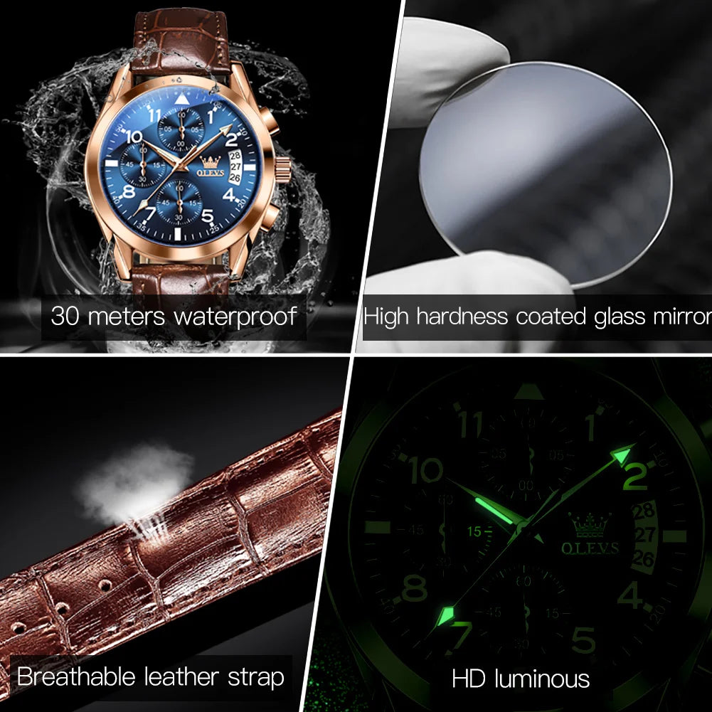 OLEVS 2878 Men's Luxury Quartz Watch | Waterproof