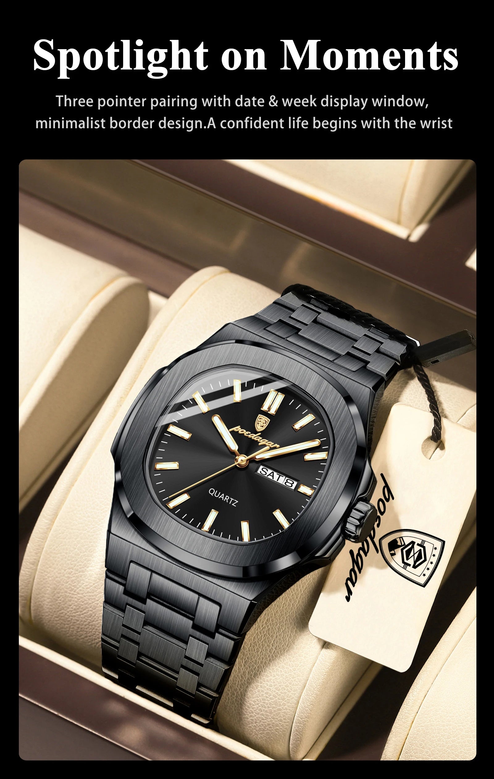 Poedagar Top Trendy Men's Watches Waterproof Lumin.