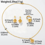 3PCS Jewelry Sets Fashion Pendant Gold Color Necklace