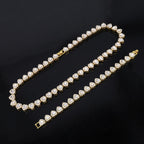 45CM Hip Hop Tennis Necklace Bracelet Set