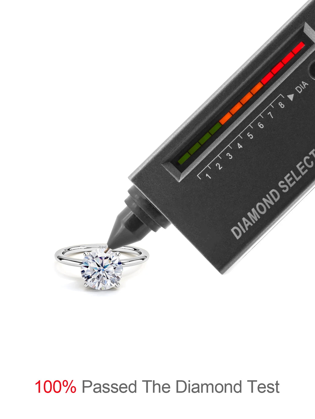 Sdoou Real Gold 14K 6 Prongs Round 1-3ct Moissanit