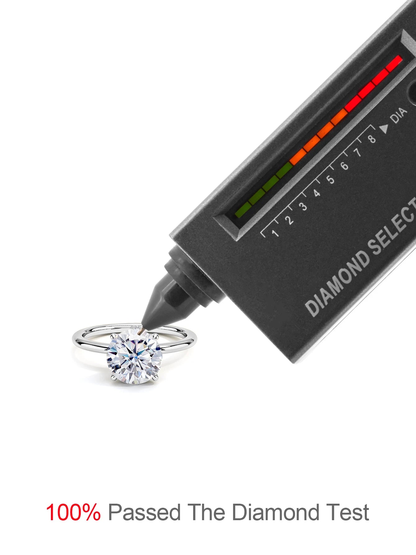 Sdoou Real Gold 14K 6 Prongs Round 1-3ct Moissanit