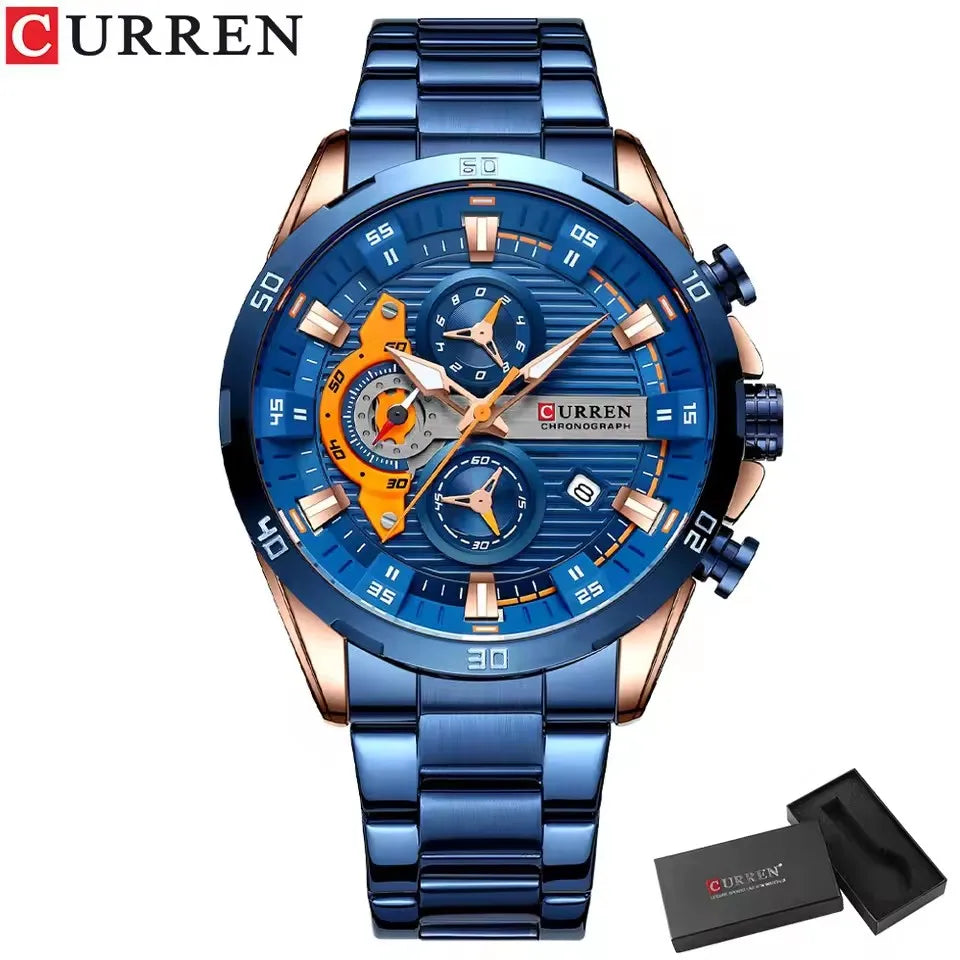 CURREN 8402 Creative Fashion Mens Business Casual - Blue B