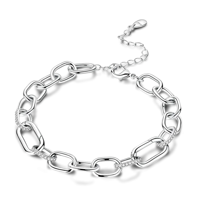 925 Sterling Silver Bracelets 17-20CM Original Golden - KTB143 / 20cm / United States, KTB143 / 18cm / United States, KTB143 / 19cm / United States, KTB143 / 17cm / United States