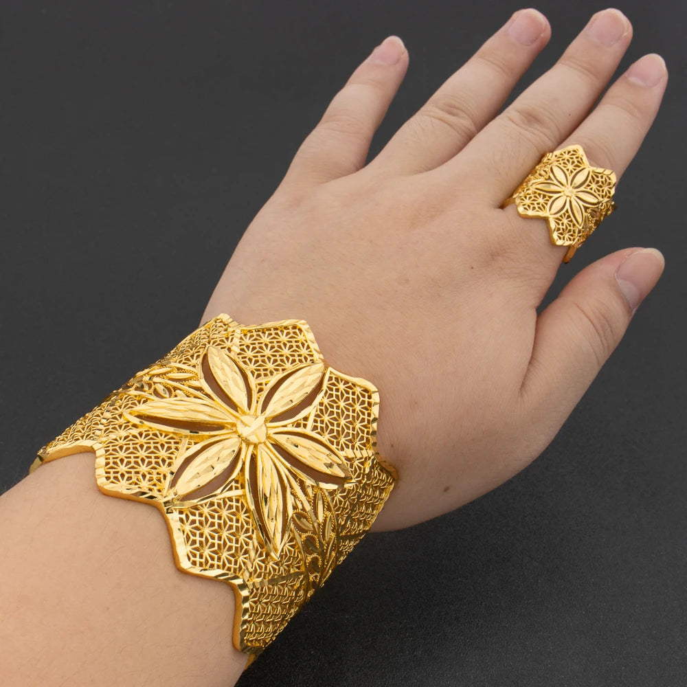 Arab Luxury 18K Gold Plated Jewelry Set Women.