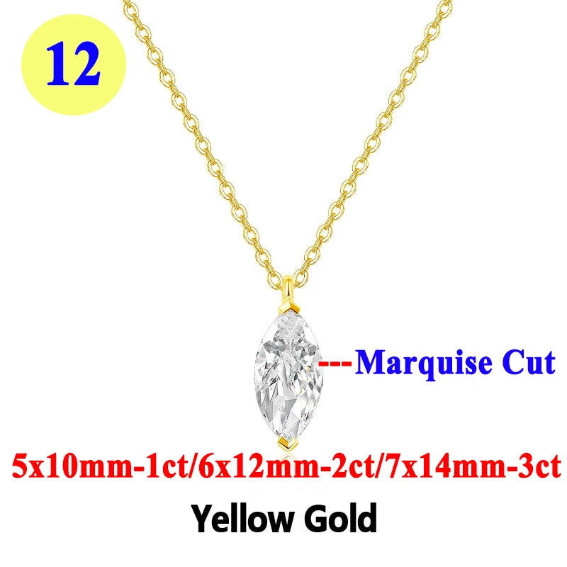 PureMax 1ct 2ct 3ct D Color VVS1 Moissanite Diamond - XL07-marquise-yellow / 2ct / 45cm-add box, XL07-marquise-yellow / 2ct / 45cm-add bag, XL07-marquise-yellow / 3ct / 45cm-add box, XL07-marquise-yellow / 3ct / 45cm-add bag, XL07-marquise-yellow / 1ct / 45cm-add box, XL07-marquise-yellow / 1ct / 45cm-add bag
