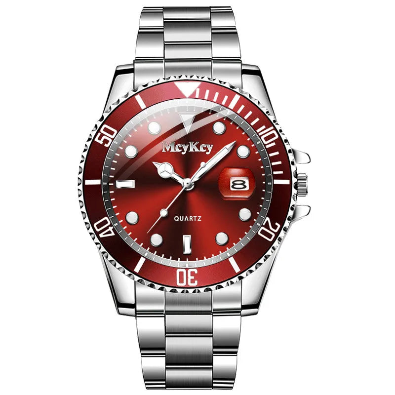 Fashion Men Business Watches Stainless Steel Band Men - United States / Red-1, United States / Red 1