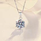 1Carat Genuine Moissanite Pendant Necklace for Women