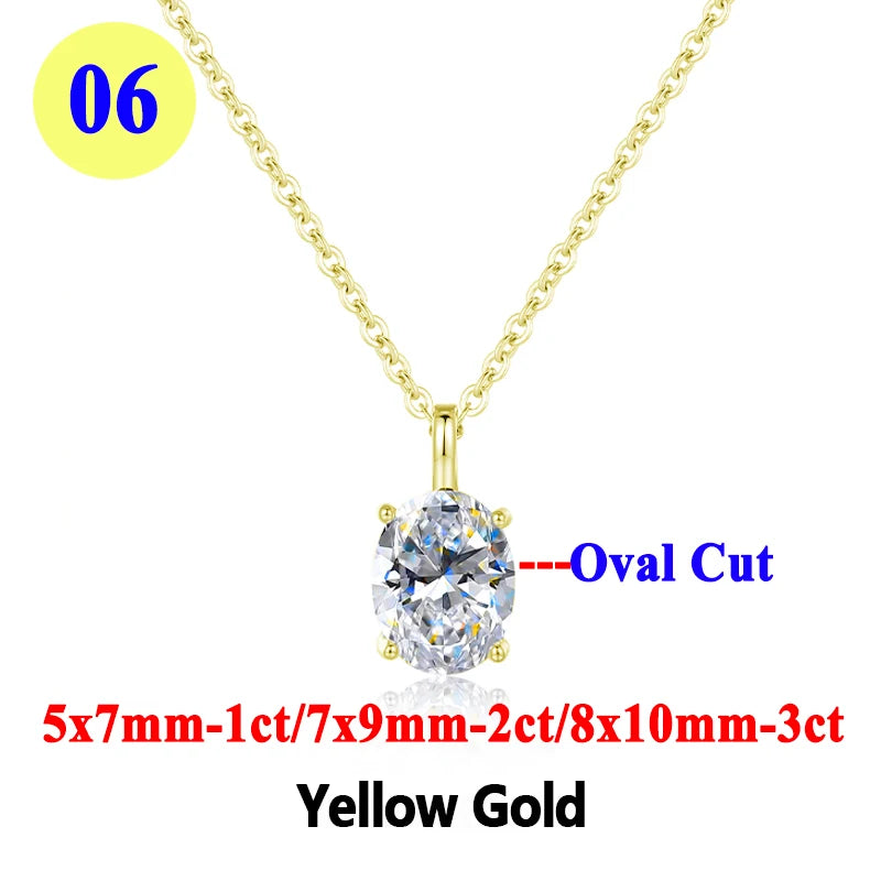 PureMax 1ct 2ct 3ct D Color VVS1 Moissanite Diamond - XL07-oval-yellow / 2ct / 45cm-add box, XL07-oval-yellow / 2ct / 45cm-add bag, XL07-oval-yellow / 3ct / 45cm-add box, XL07-oval-yellow / 3ct / 45cm-add bag, XL07-oval-yellow / 1ct / 45cm-add box, XL07-oval-yellow / 1ct / 45cm-add bag