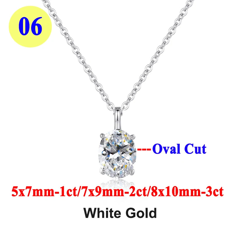 PureMax 1ct 2ct 3ct D Color VVS1 Moissanite Diamond - XL07-oval-white / 2ct / 45cm-add box, XL07-oval-white / 2ct / 45cm-add bag, XL07-oval-white / 3ct / 45cm-add box, XL07-oval-white / 3ct / 45cm-add bag, XL07-oval-white / 1ct / 45cm-add box, XL07-oval-white / 1ct / 45cm-add bag