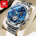OLEVS Men's Watches Classic Multifunctional Flywheel - SKY BLUE / Yes