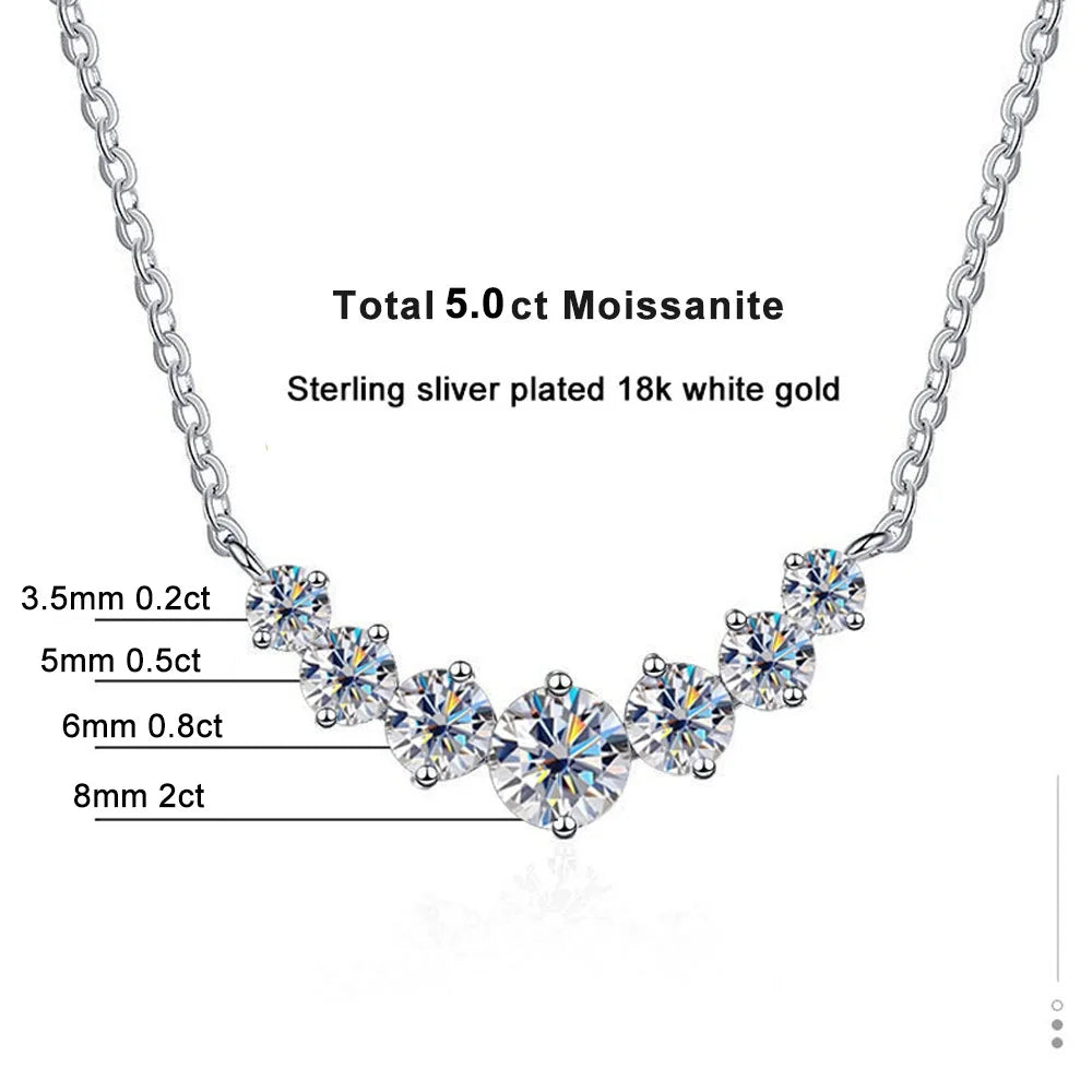 Moissanite Necklace For Woman Wedding Fine Jewely