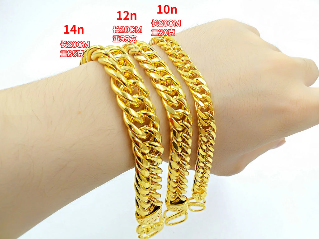 Natural 18 K Gold Color Twists Bracelet for Women