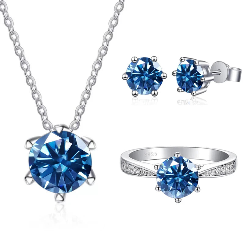 JoyceJelly Moissanite Jewelry Set With 1CT D Color
