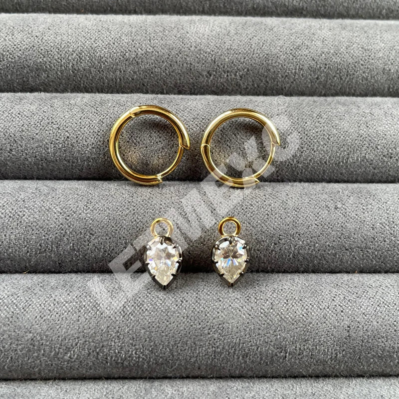 Letmexc Gypsy Style Pear Shape Moissanite 1 Carat