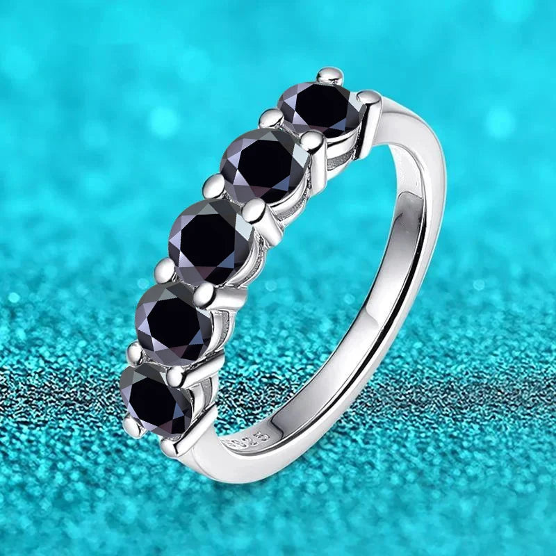 JoyceJelly 4mm D Color VVS Moissanite Ring For Women - black / 7, black / 6, black / 8, black / 5, black / 9