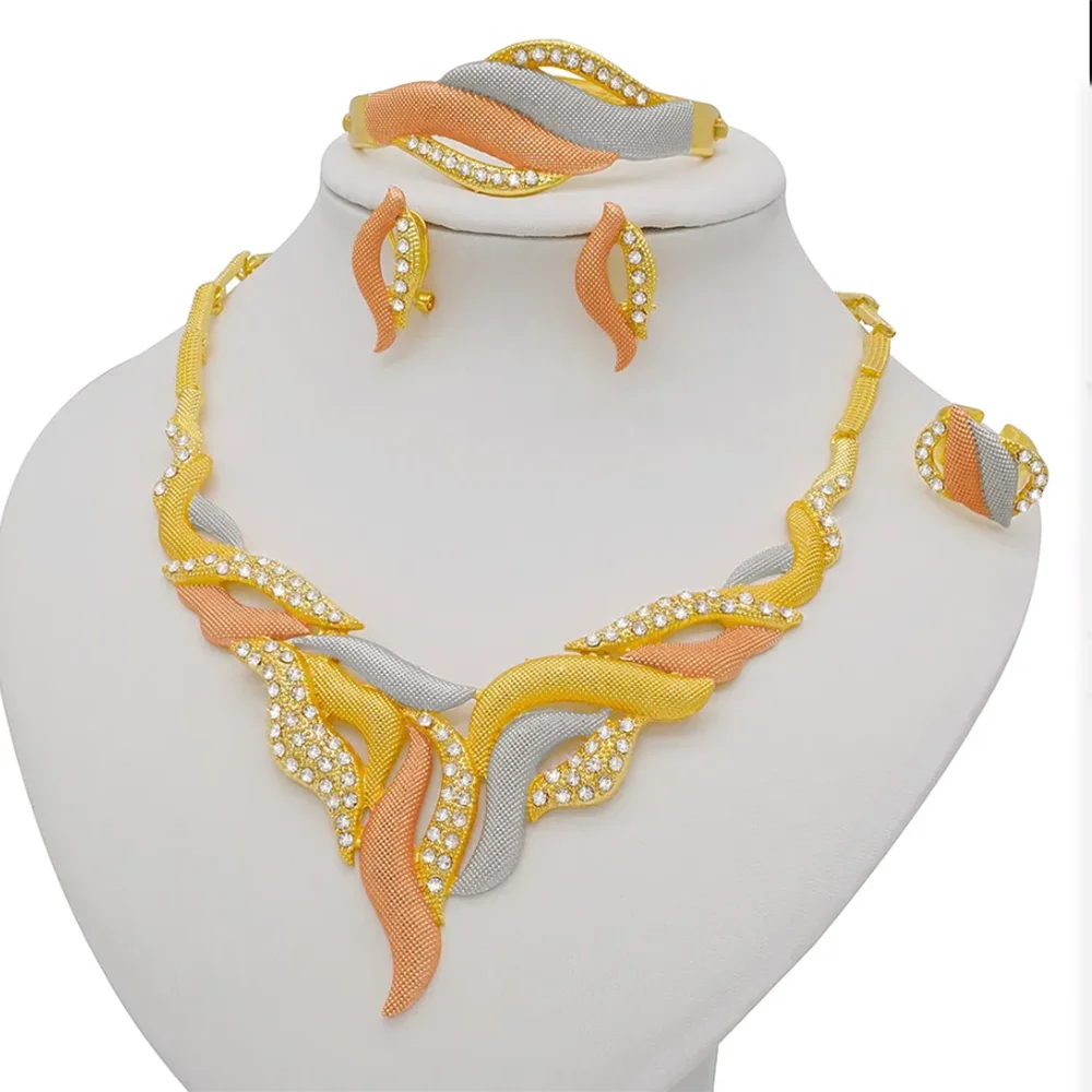Dubai Women Gold Color Jewelry Sets African Wedding - BJ874-1