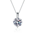 OXTAO 2CT 1CT D Color Real Moissanite Pendant Necklace - WHITE / 1.0CT-6.5mm / 50cm|China Mainland, WHITE / 2.0CT-8mm / 50cm|China Mainland