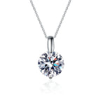 OXTAO 2CT 1CT D Color Real Moissanite Pendant Necklace - WHITE / 1.0CT-6.5mm / 50cm|China Mainland, WHITE / 2.0CT-8mm / 50cm|China Mainland