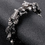 Punk Leopard Head Man Bracelet for Men Stainless Steel