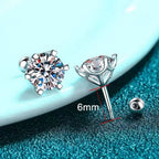 TY 0.3-2CT Moissanite Earrings 925 Sterling Silver
