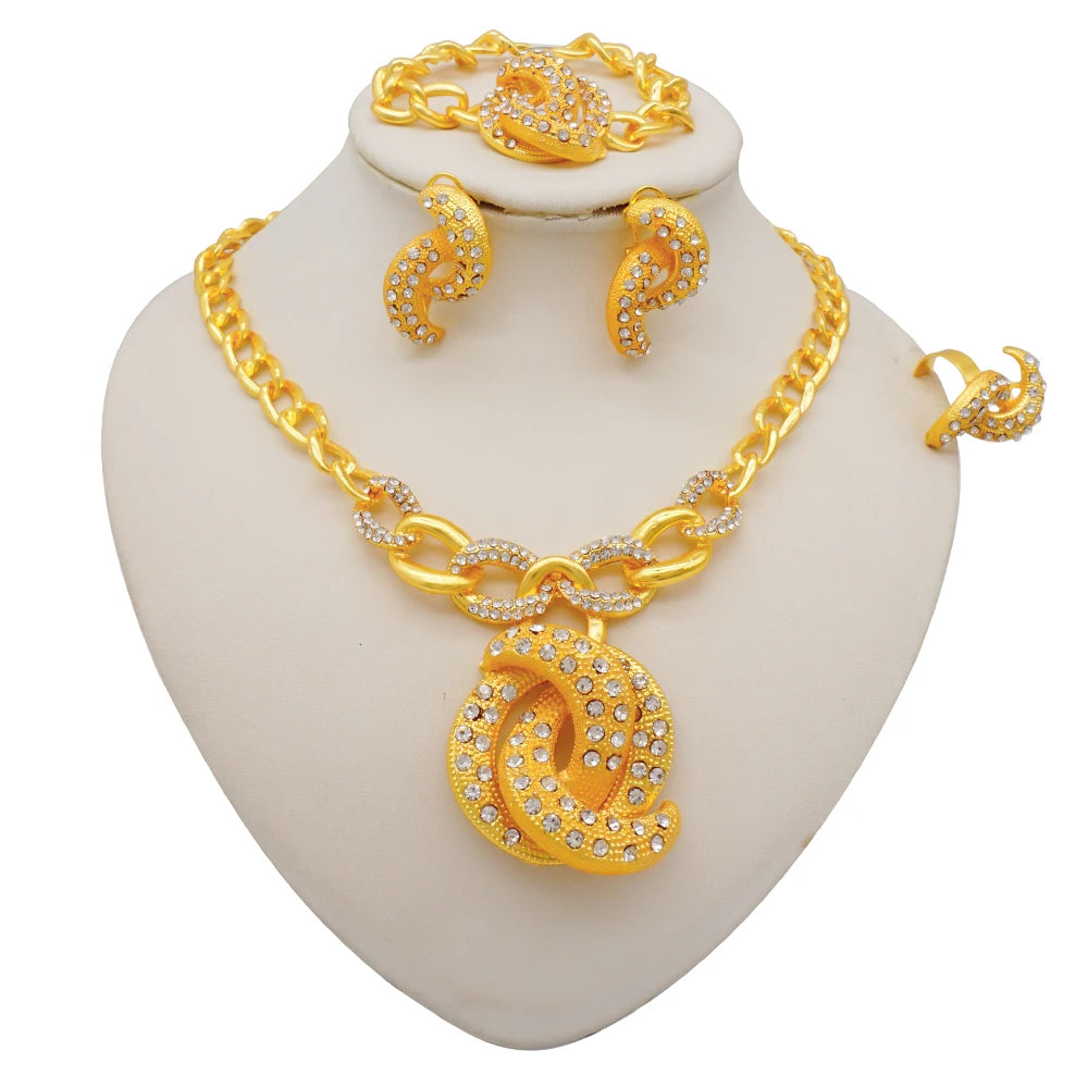 Dubai Women Gold Color Jewelry Sets African Wedding - BJ1073-B3