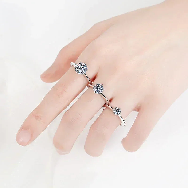 NeeTim 1-5CT Moissanite Ring Lab Diamond