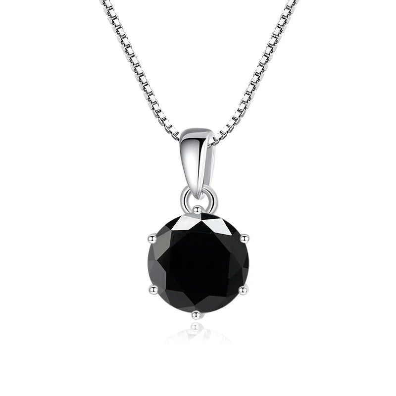 Butterflykiss 1 CT Real Moissanite Pendant Necklace - silver black / 45cm