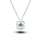 0.5ct GRA Moissanite Necklace for Women Sparkling - blue green / China Mainland
