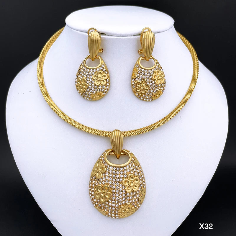 New Necklace And Earrings Set Unique Dubai Fashion
