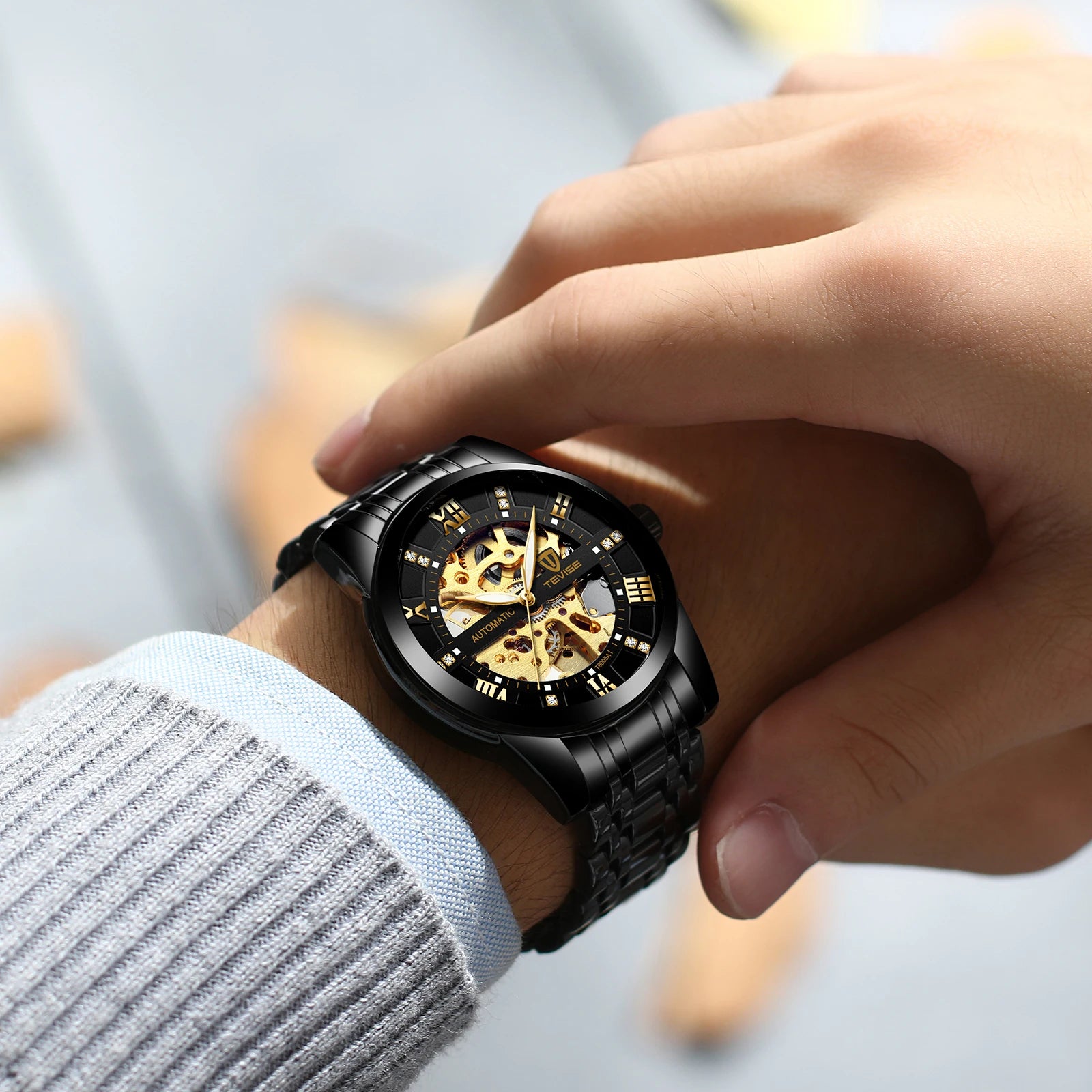 Tevise  Men Automatic Mechanical Wrist Watch Luxur.