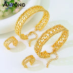 Luxuriöses arabisches Armband-Ring-Set in Goldfarbe