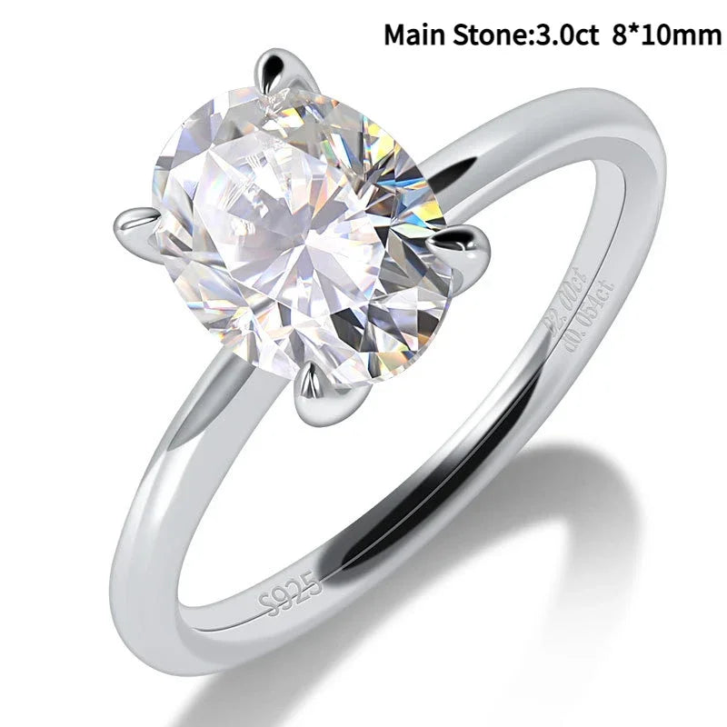 M-JAJA Oval Moissanite Engagement Ring for Women