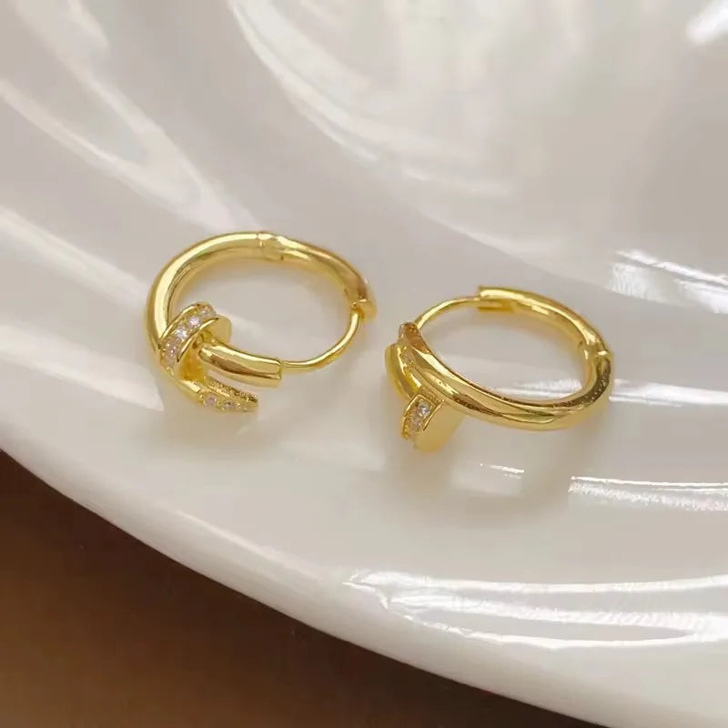 Charming Shiny Crystal Round Hoop Earring For Women