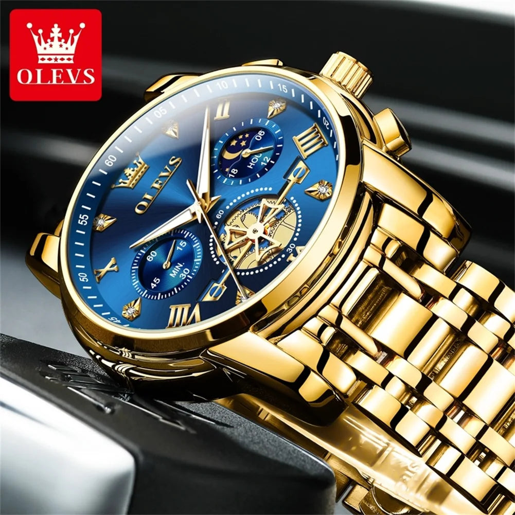 Olevs Men's Watches Classic Multifunctional Flywhe