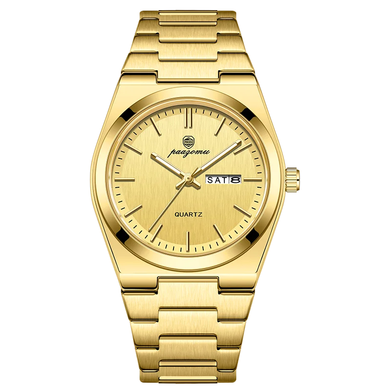PAAZOMU Luxury Quartz Man Wristwatch Sport Men Watches - M930  Gold Gold